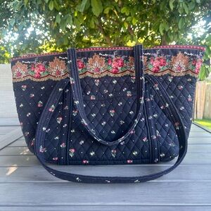 Vintage VERA BRADLEY PetitPoint 1997 Miller Bag Carryon Tote Floral